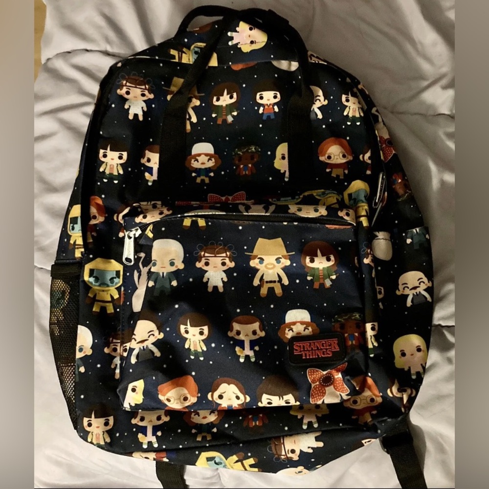 STRANGER THINGS by LOUNGEFLY CHIBI ALL-OVER PRINT Netflix 14" BACKPACK